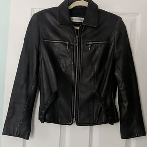 Women's 4P short leather jacket